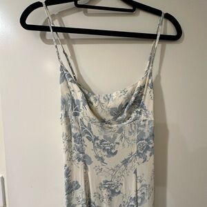 REFORMATION Liya Dress in Blue and Cream